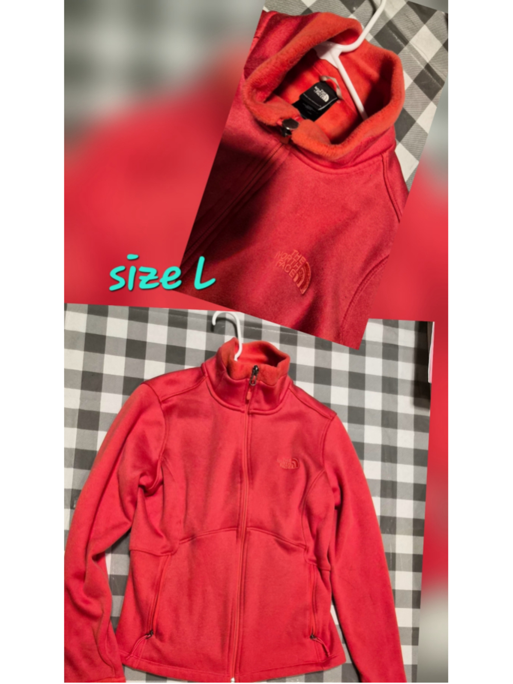 Women's The North Face Fleece Jacket Red/ orange Size L